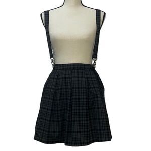 Hot Topic Juniors High-Waisted Plaid Suspender Skirt